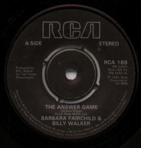 Barbara Fairchild And Billy Walker - Answer Game - 7 Inch