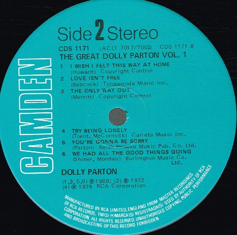 Dolly Parton - Great Dolly Parton Vol. 1 - Lp