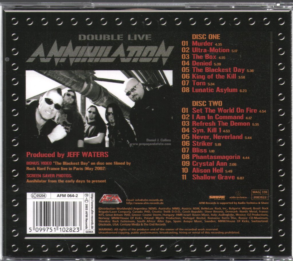 Annihilator - Double Live Annihilation - Double Cd
