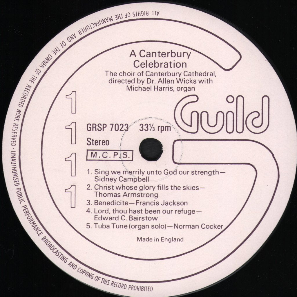 Allan Wicks And The Cathedral Choir / Michael Harris - A Canterbury Celebration - Lp