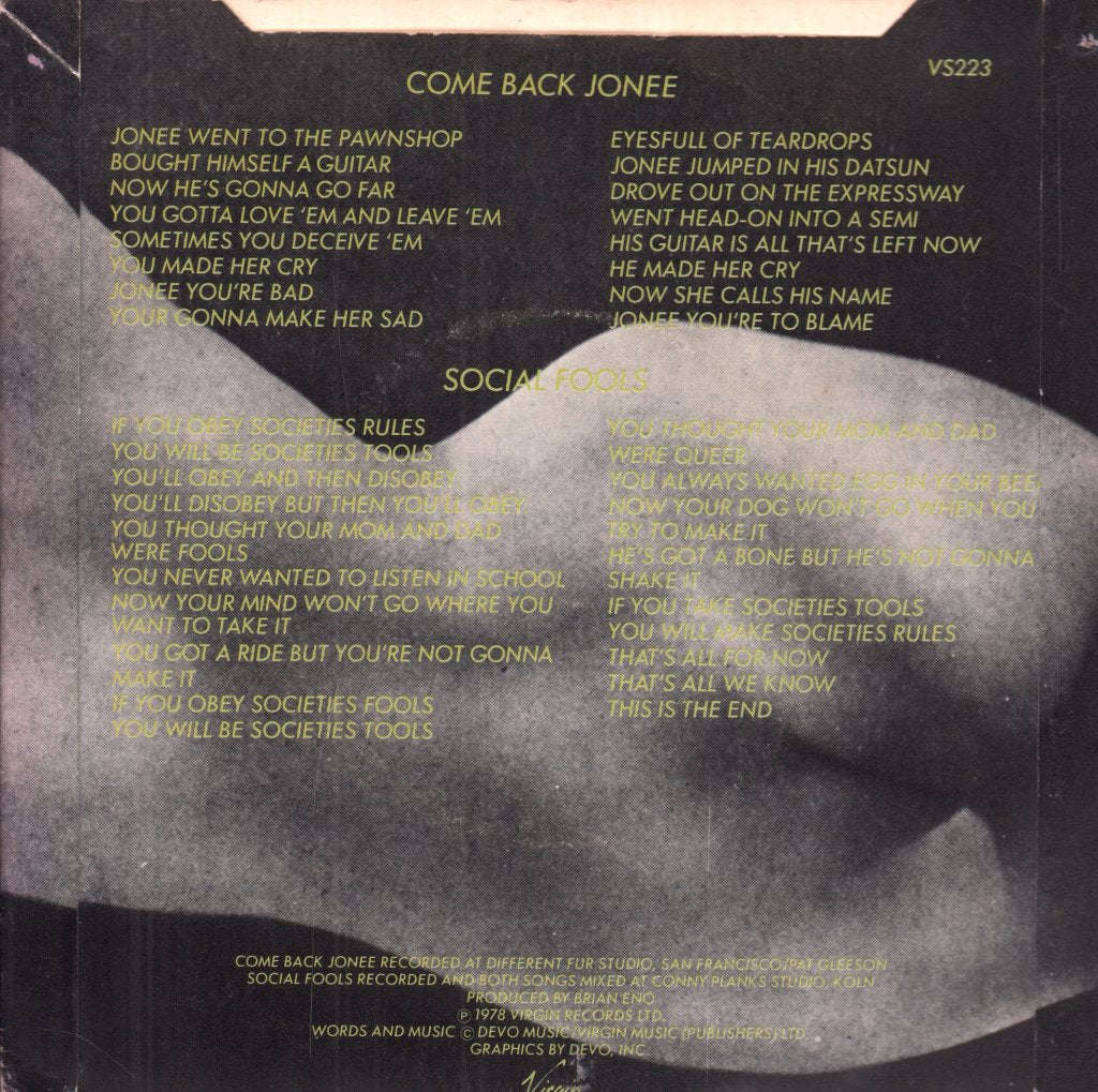 Devo - Come Back Jonee - 7 Inch