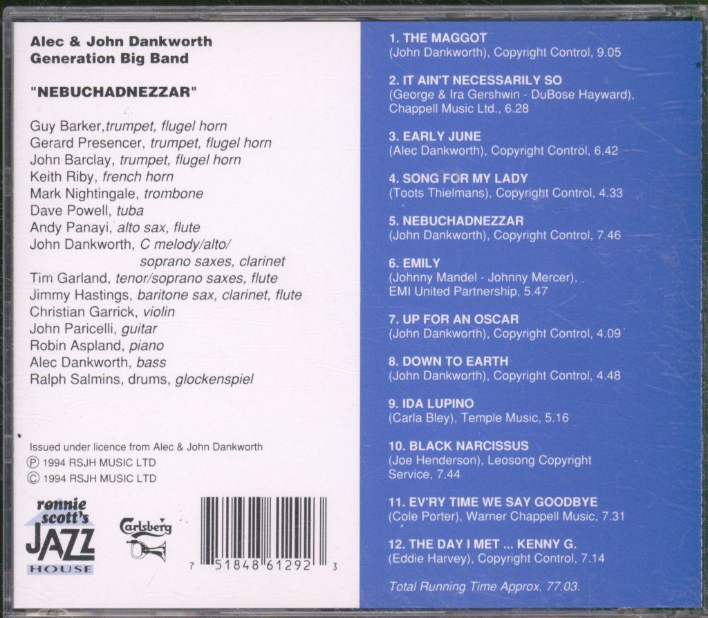 Alec & John Dankworth Generation Big Band - Nebuchadnezzar - Cd
