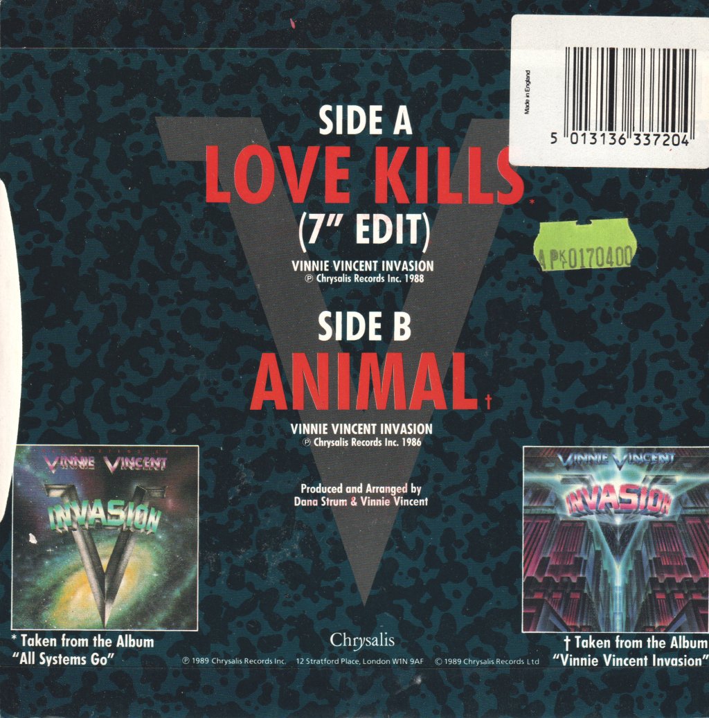 Vinnie Vincent Invasion - Love Kills - 7 Inch