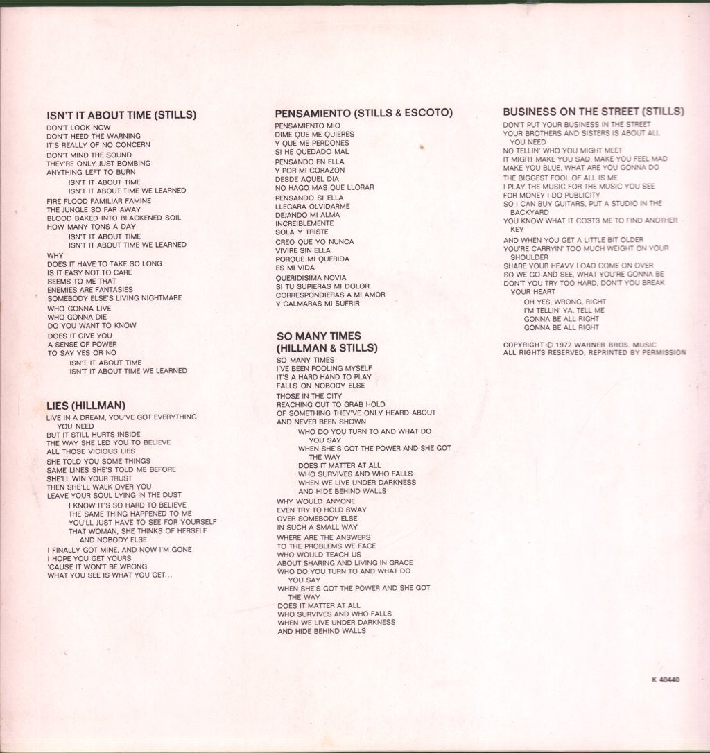 Stephen Stills Manassas - Down The Road - Lp