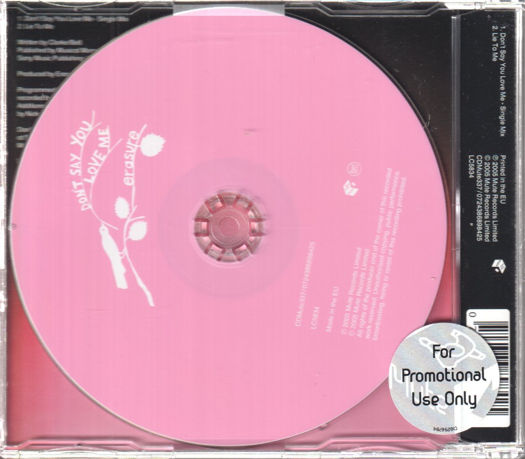 Erasure - Don't Say You Love Me - Cd