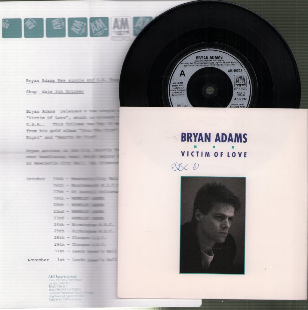 Bryan Adams - Victim Of Love - 7 Inch