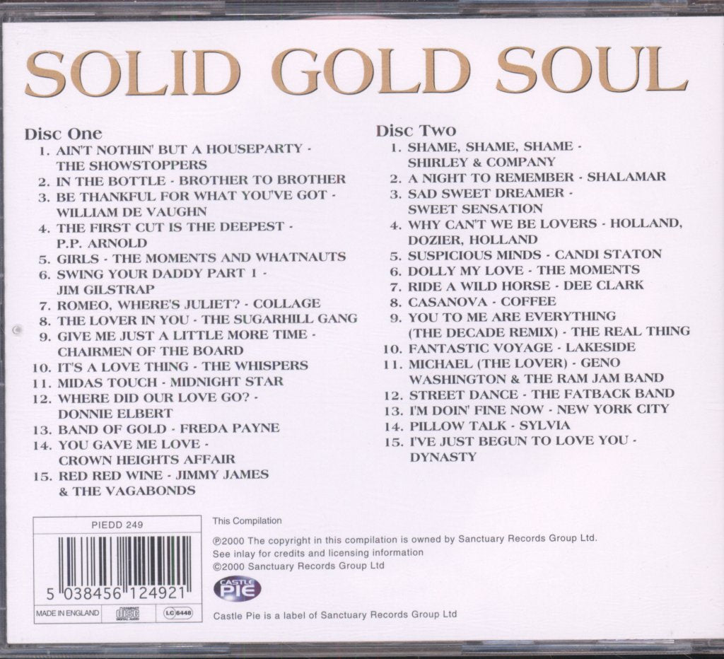 Various Artists - Solid Gold Soul - Double Cd
