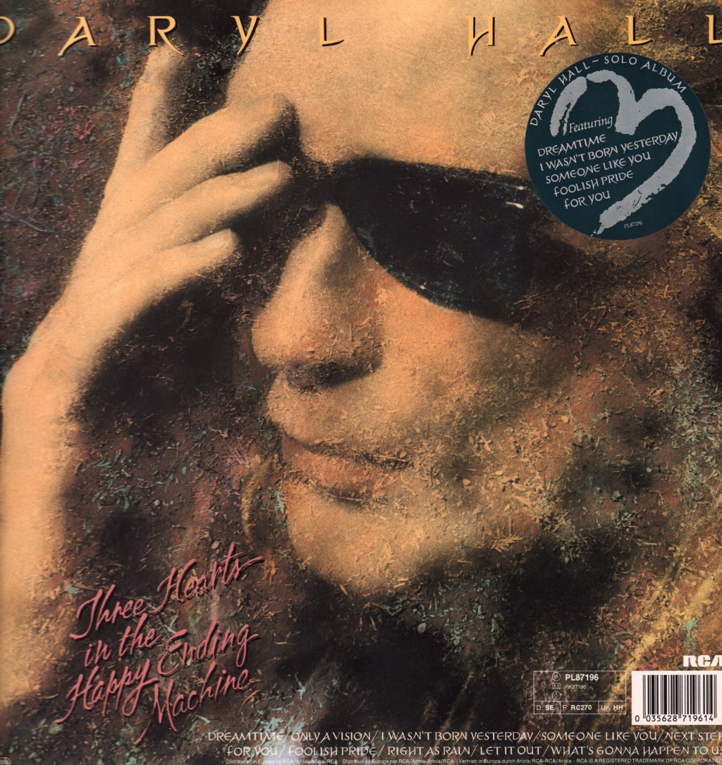 Daryl Hall - Three Hearts In The Happy Ending Machine - Lp