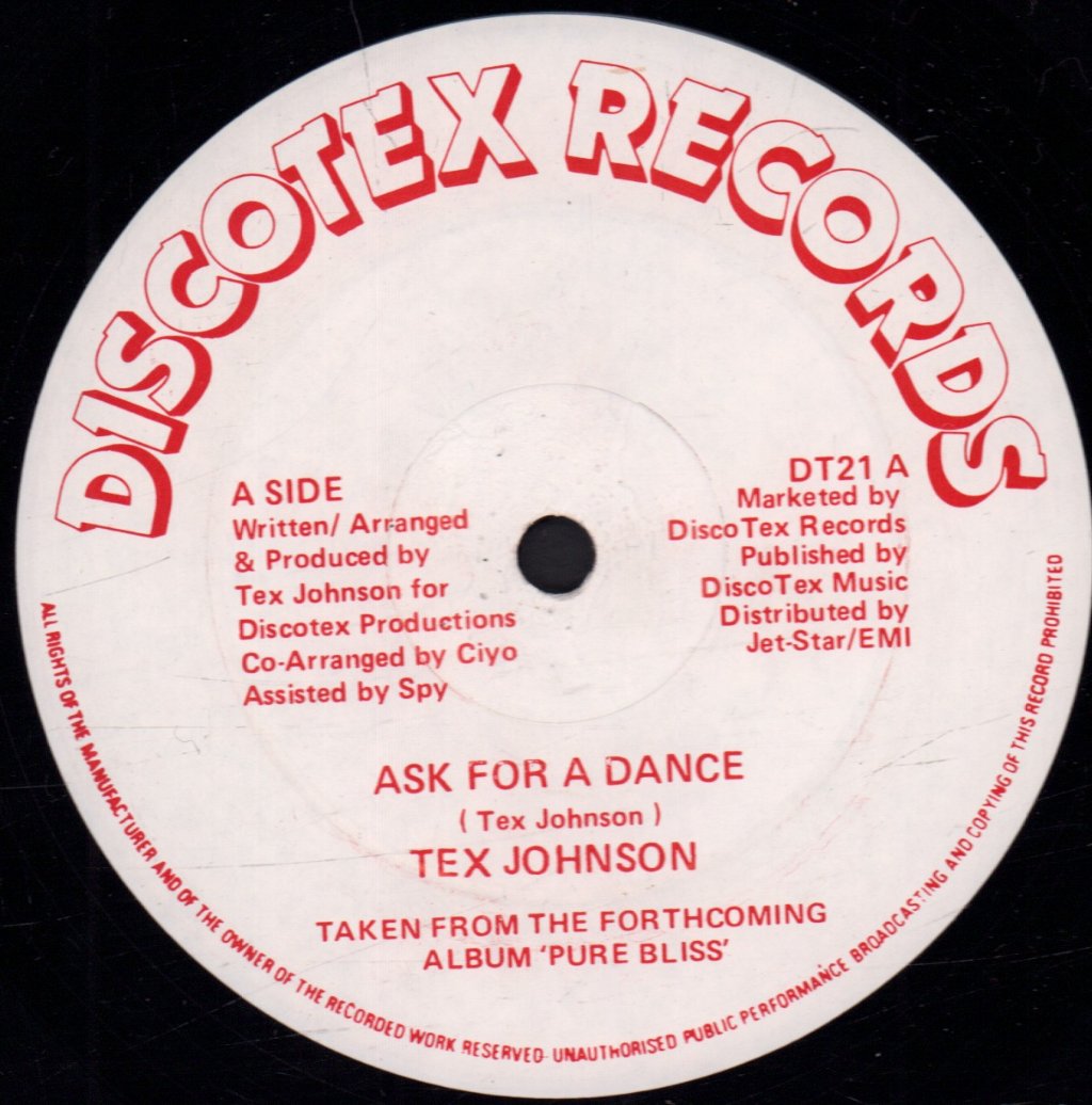 Tex Johnson - Ask For A Dance - 12 Inch