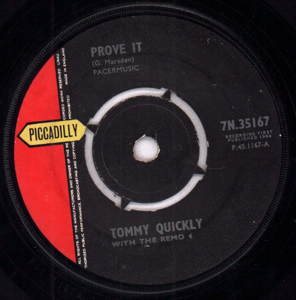 Tommy Quickly And The Remo 4 - Prove It - 7 Inch