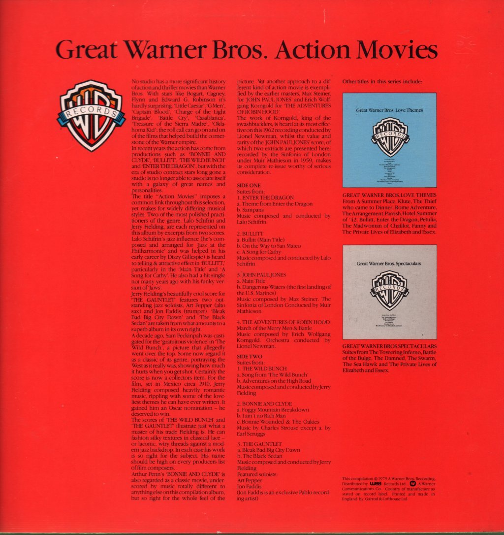 Various Artists - Great Warner Bros Action Movies - Lp
