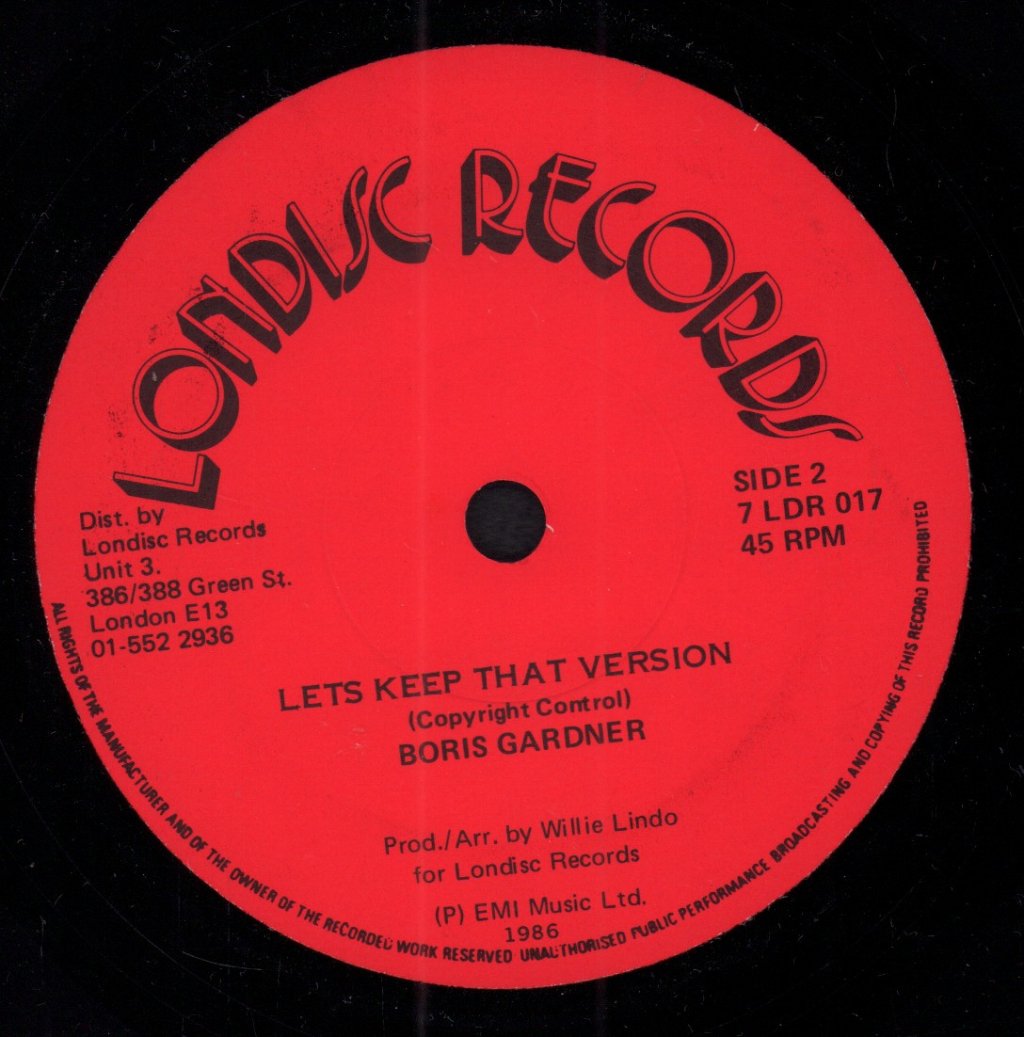 Boris Gardner - Let's Keep It That Way - 7 Inch