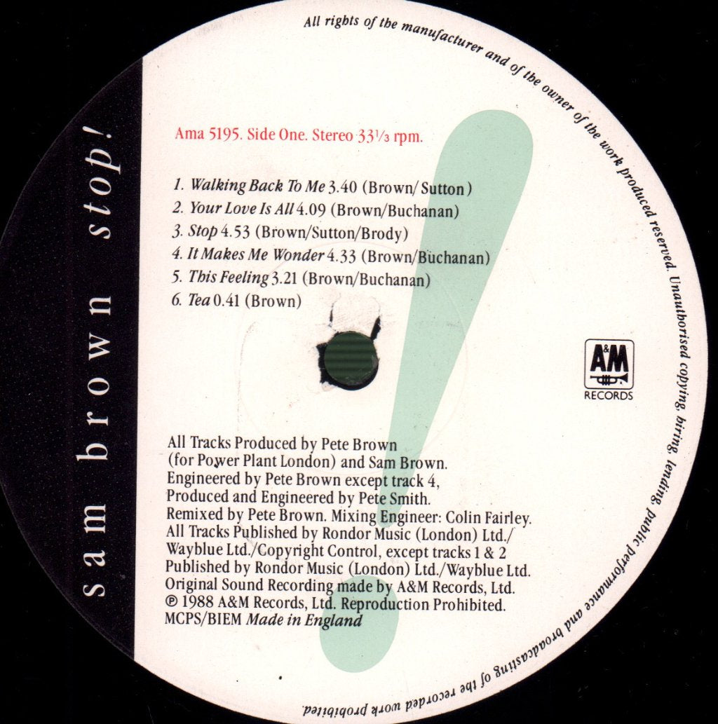 Sam Brown - Stop - Lp