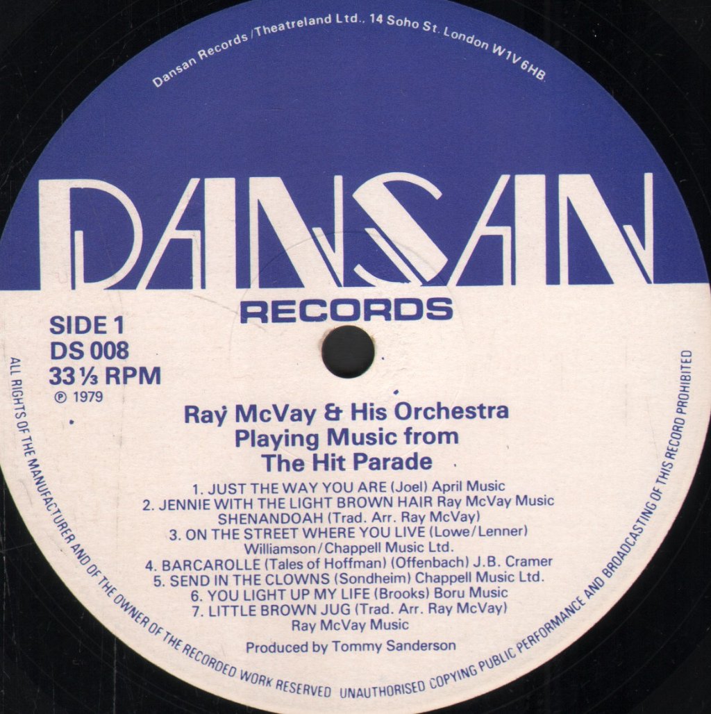 Ray McVay And His Orchestra - Playing Music From The Hit Parade - Lp