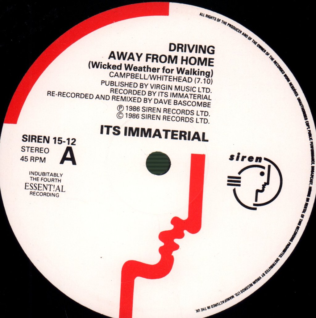 It's Immaterial - Driving Away From Home - 12 Inch