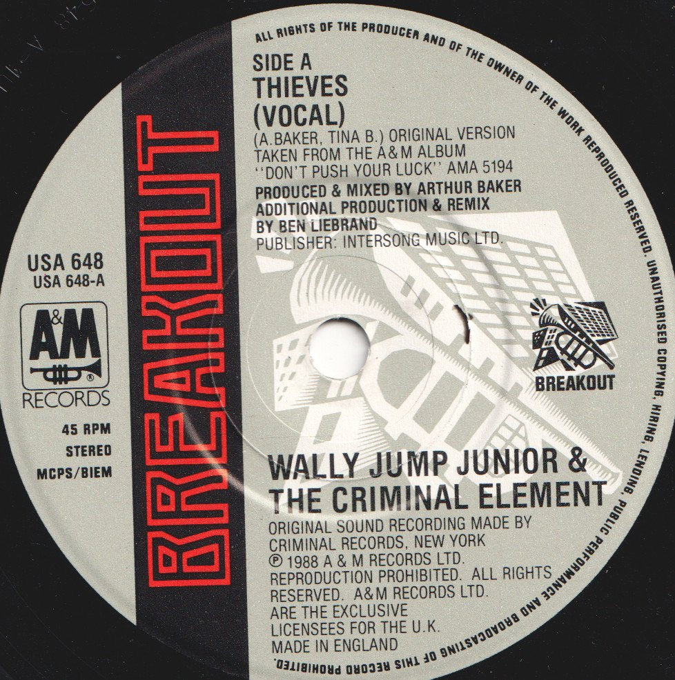 Wally Jump Jr And The Criminal Element - Thieves - 7 Inch
