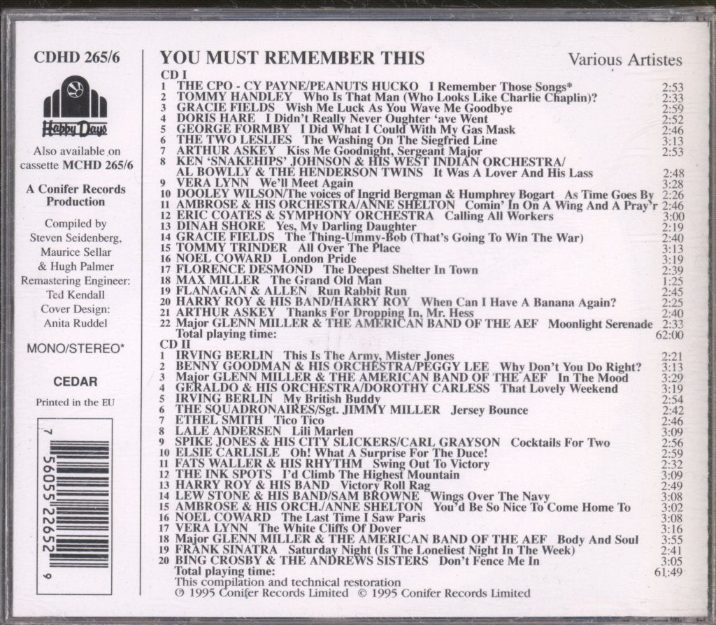Various Artists - You Must Remember This - Double Cd