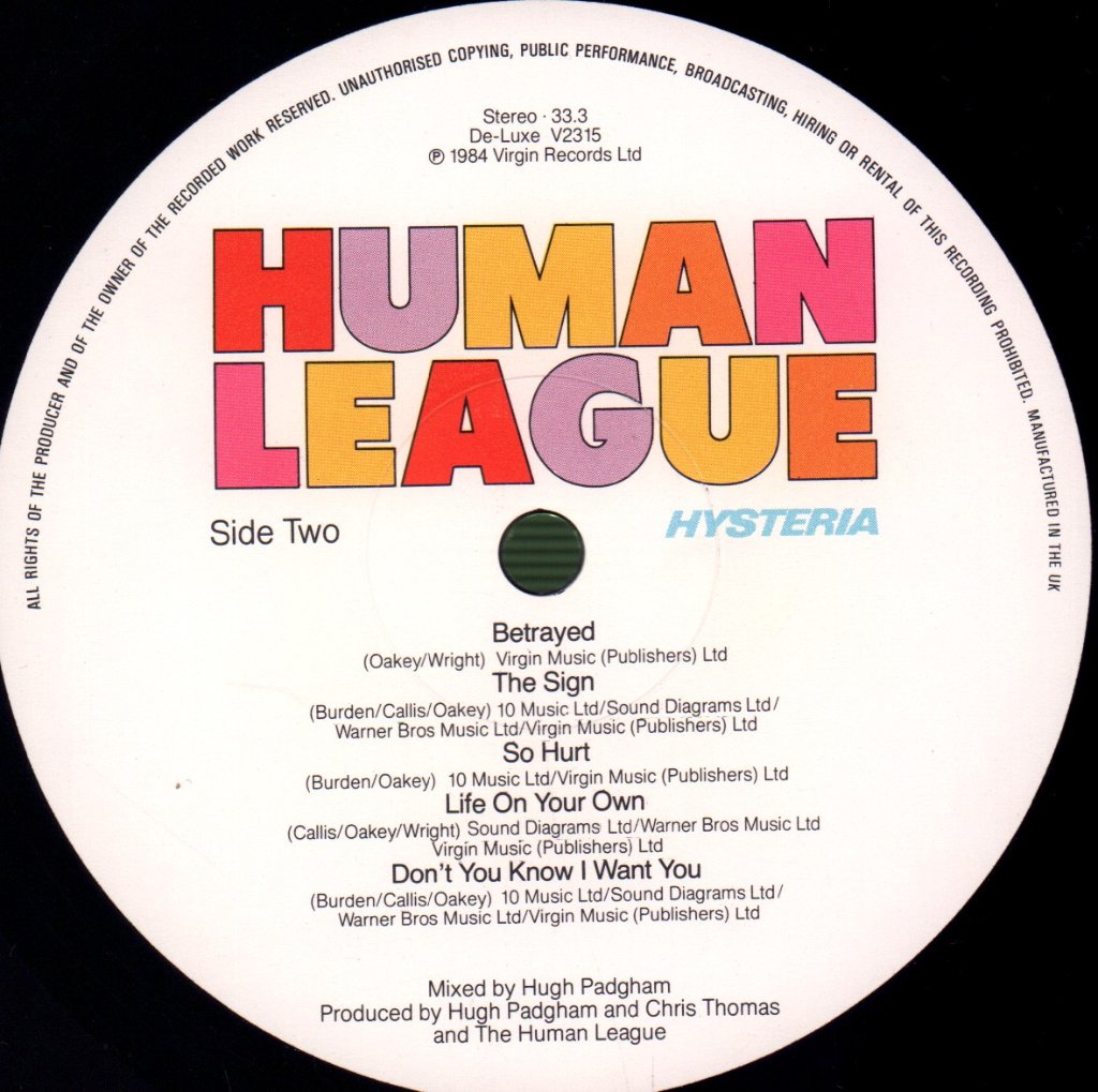Human League - Hysteria - Lp