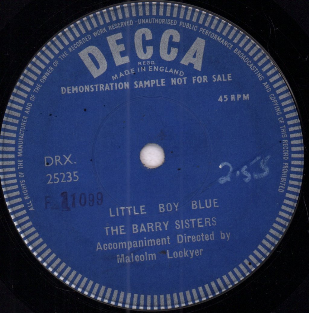 Barry Sisters - Little Boy Blue - 7 Inch