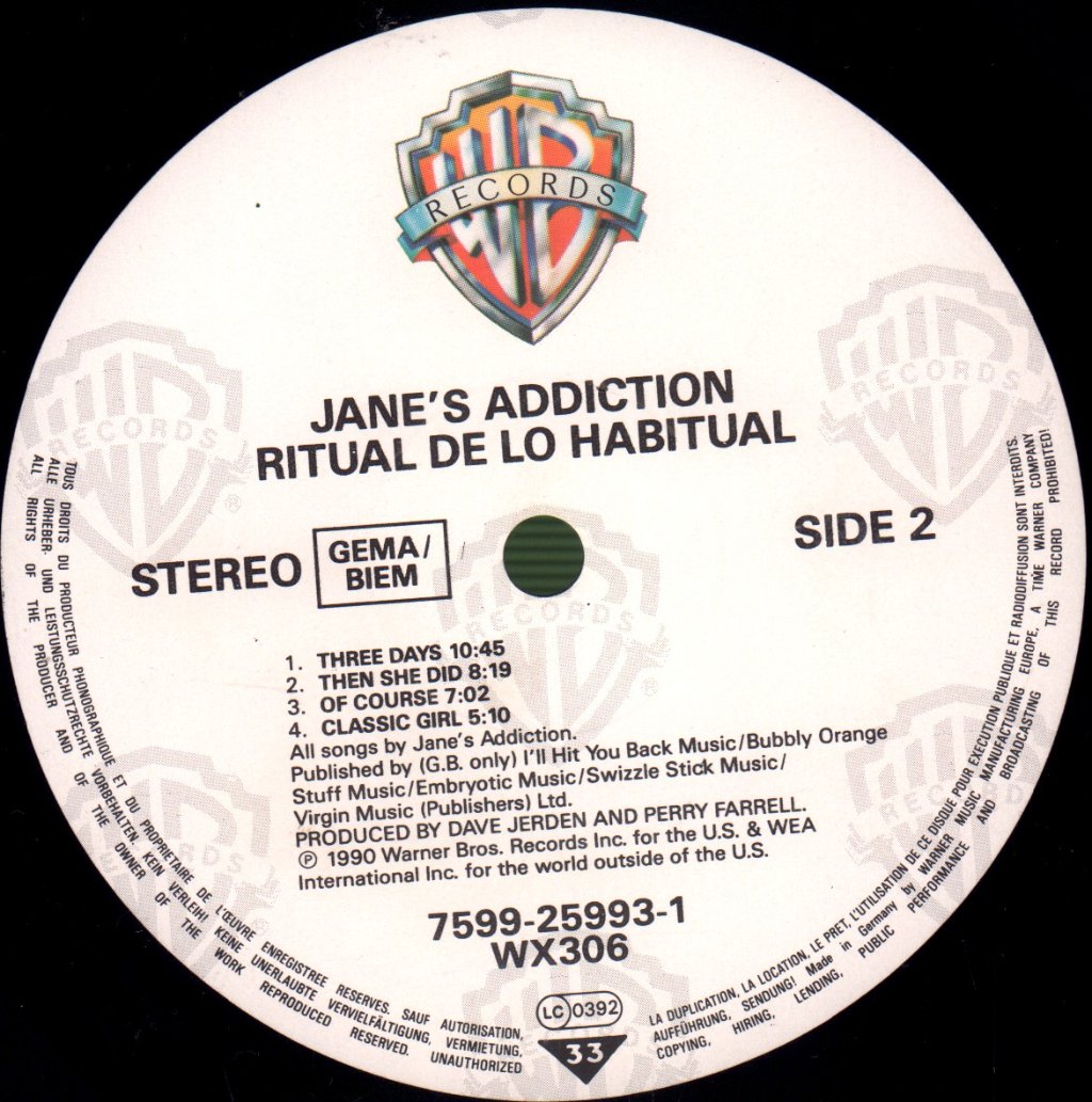 Janes Addiction - Ritual De Lo Habitual - Lp