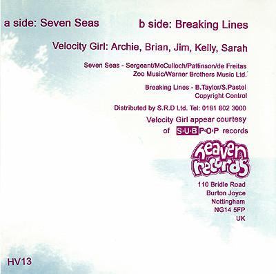 Velocity Girl - Seven Seas - 7 Inch