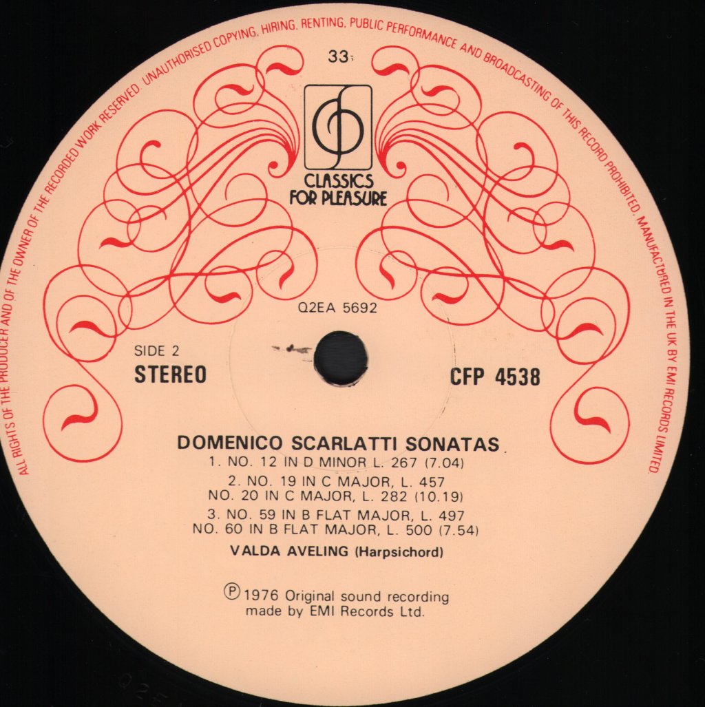 Valda Aveling - Scarlatti Sonatas - Lp