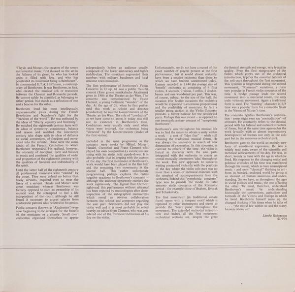 Ronald Thomas - beethoven Violin Concerto In D Major, Op.61 - Lp