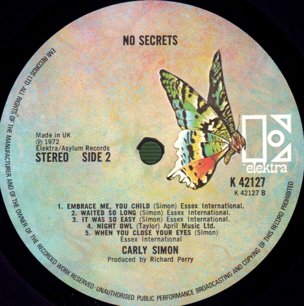 Carly Simon - No Secrets - Lp