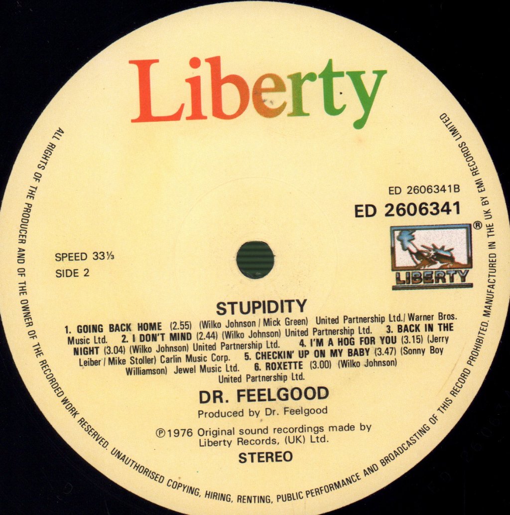 Dr Feelgood - Stupidity (Live) - Lp