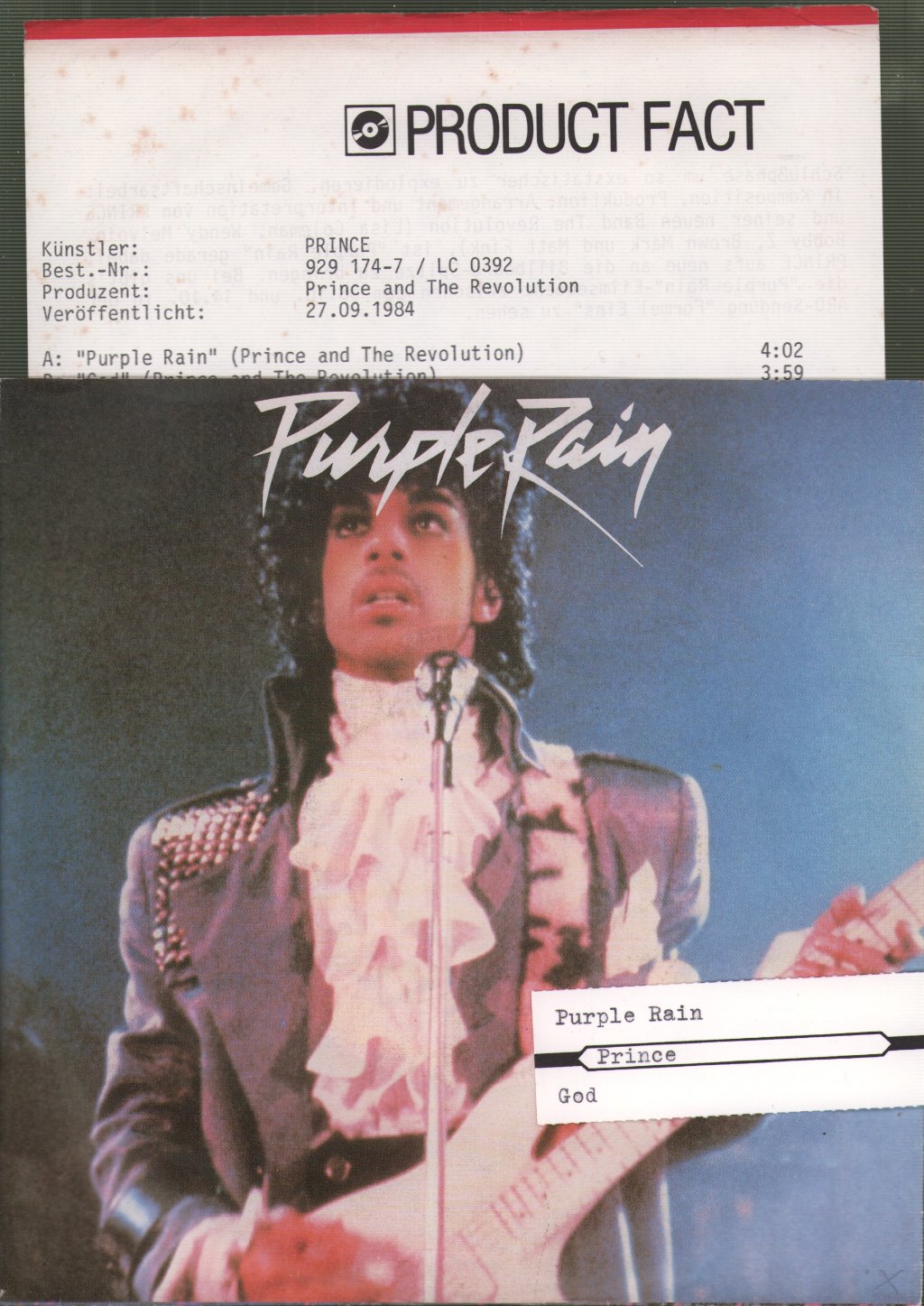 Prince - Purple Rain - 7 Inch