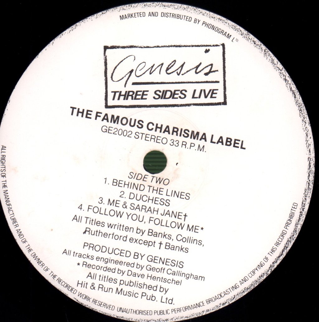 Genesis - Three Sides Live - Double Lp
