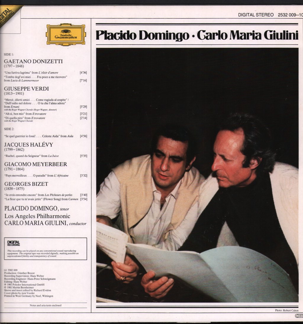 Carlo Maria Giulini / Los Angeles Philharmonic Orchestra - Placido Domingo - Gala Opera Concert - Lp