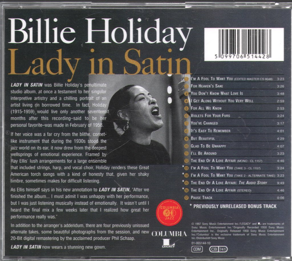 Billie Holiday - Lady In Satin - Cd