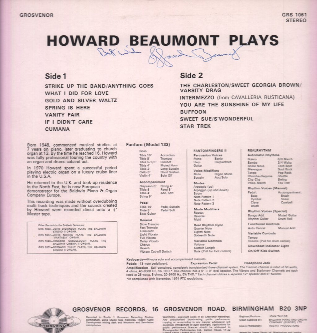 Howard Beaumont - Plays - Lp