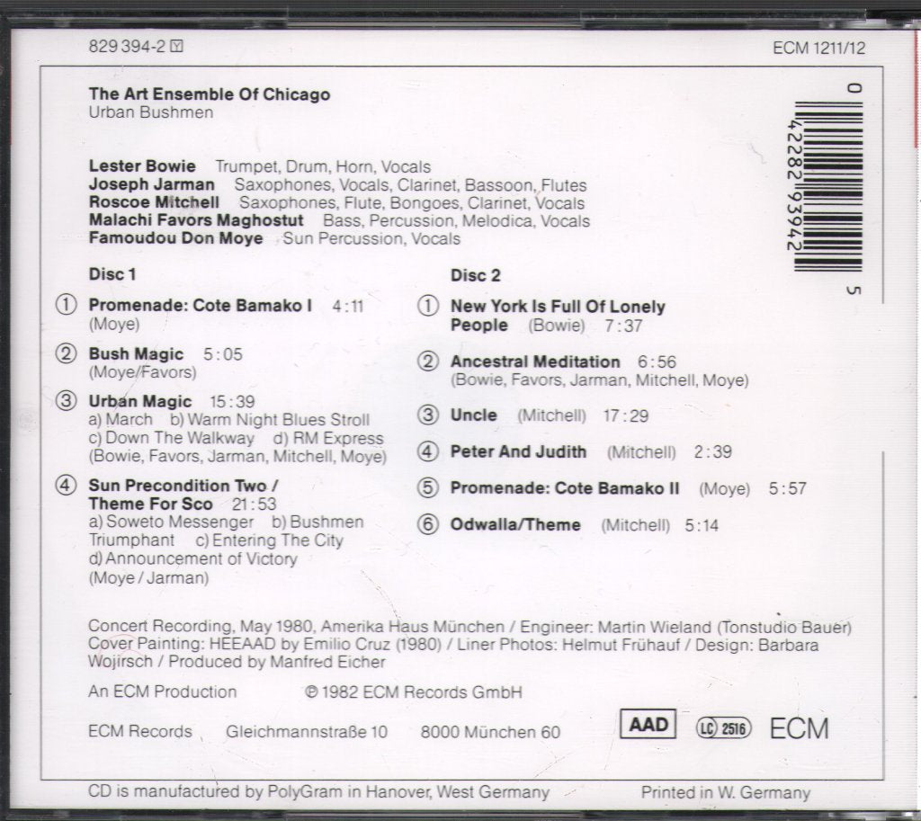 Art Ensemble Of Chicago - Urban Bushmen - Cd Set