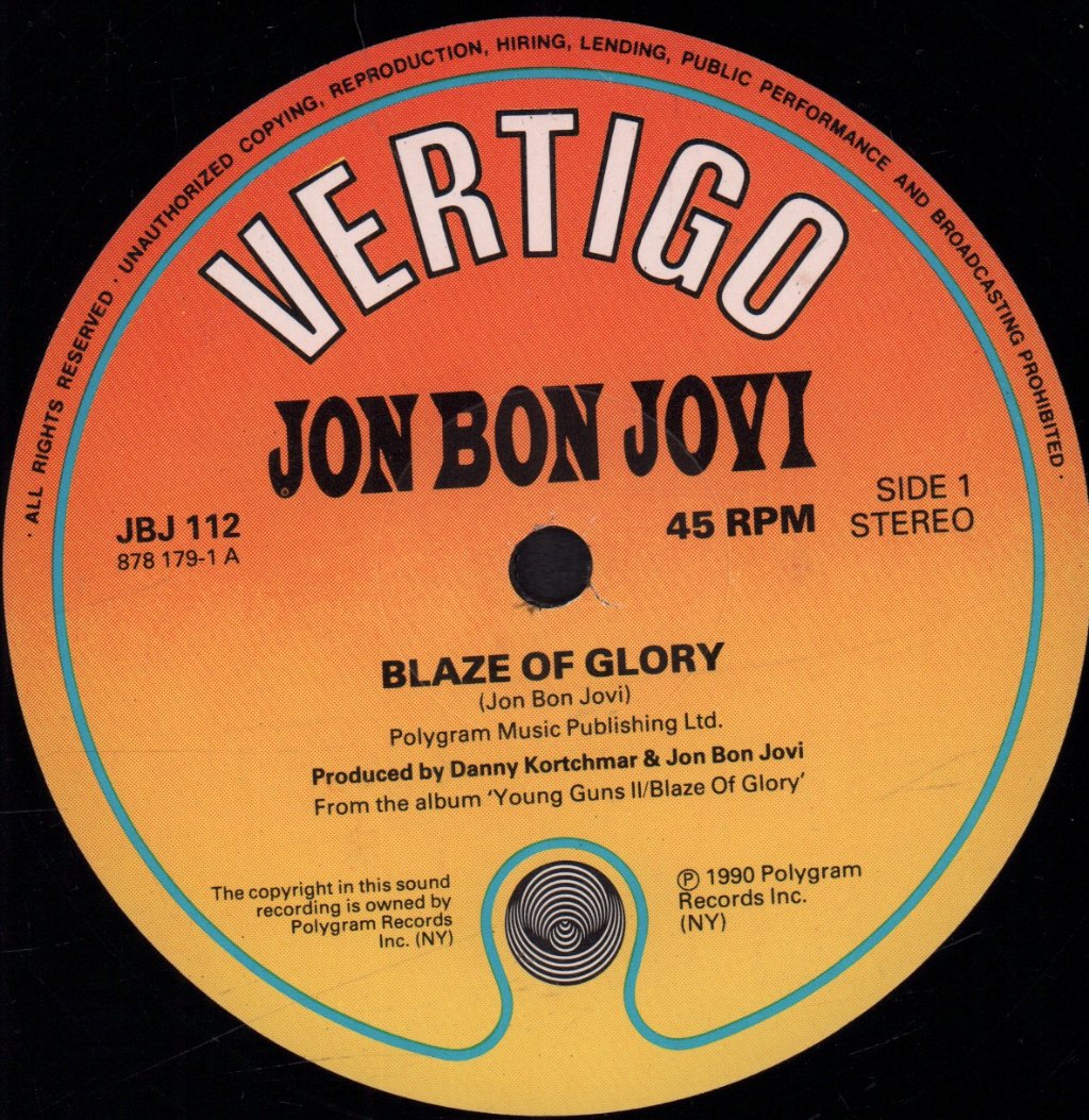 Jon Bon Jovi - Blaze Of Glory - 12 Inch