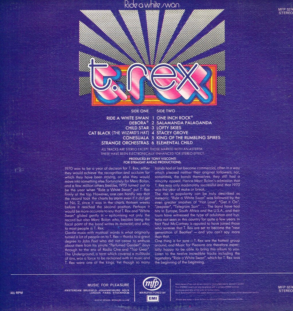 T Rex - Ride A White Swan - Lp
