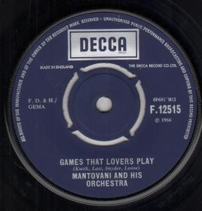 Mantovani - Games That Lovers Play - 7 Inch
