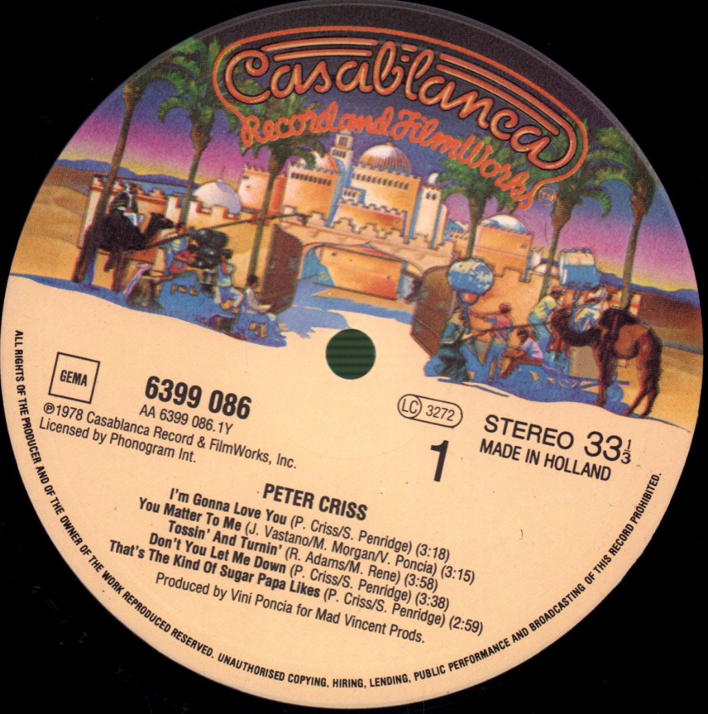 Peter Criss (Kiss) - Solo Album - Lp
