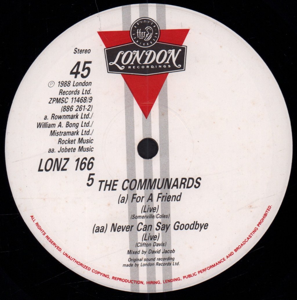 Communards - For A Friend - 12 Inch