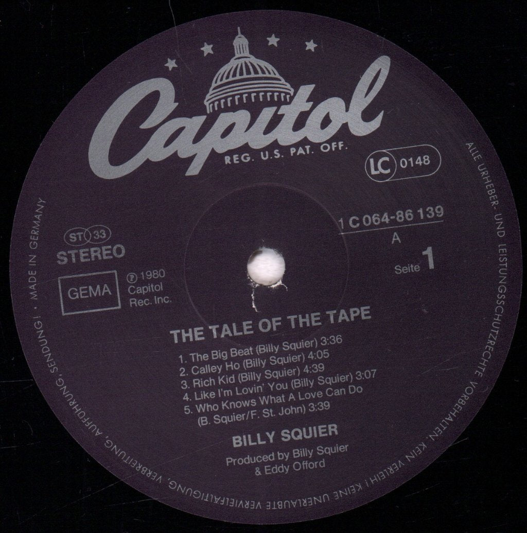 Billy Squier - Tale Of The Tape - Lp