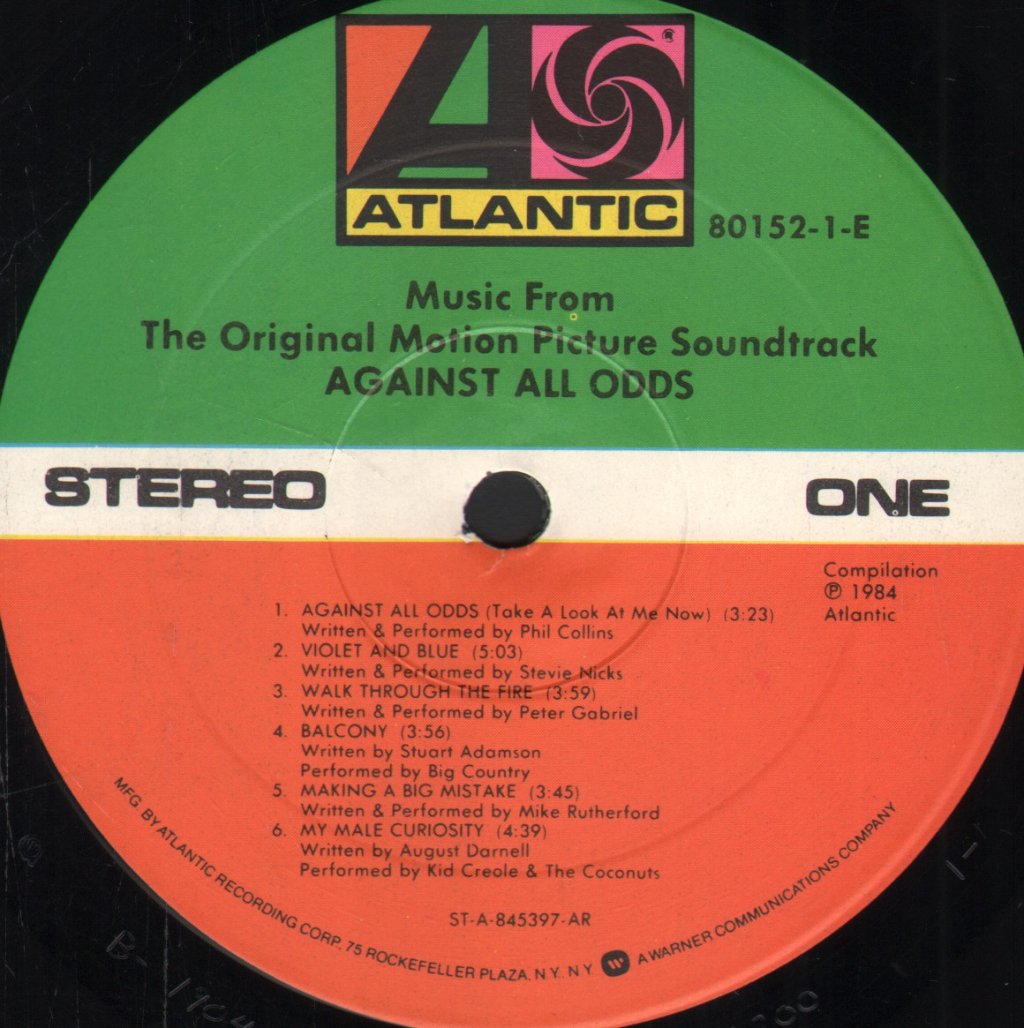 Various Artists - Against All Odds (Music From The Original Motion Picture Soundtrack) - Lp