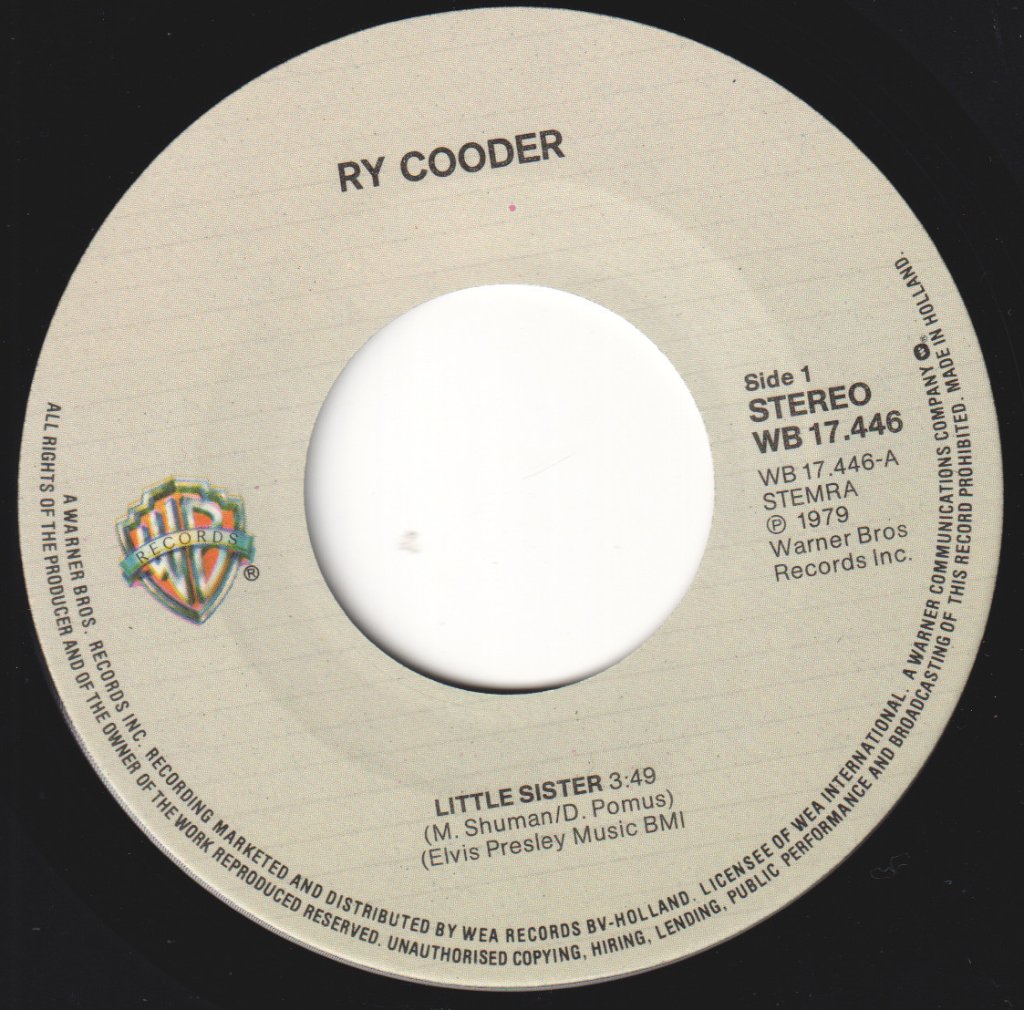 Ry Cooder - Little Sister - 7 Inch