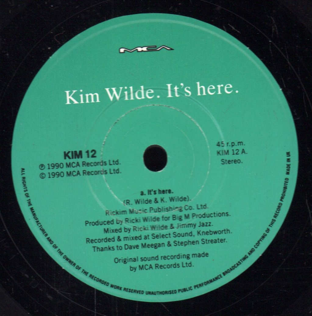 Kim Wilde - It's Here - 7 Inch
