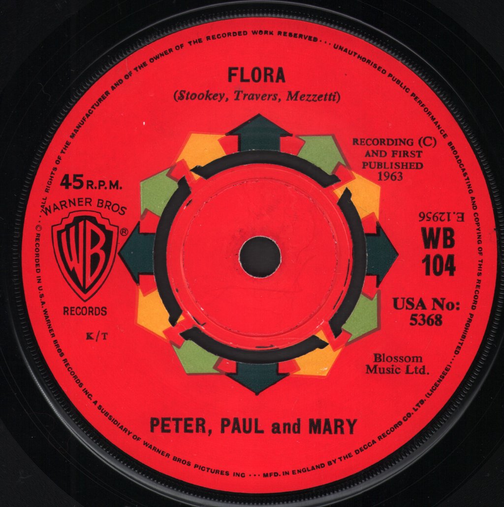 Peter Paul And Mary - Blowin' In The Wind - 7 Inch