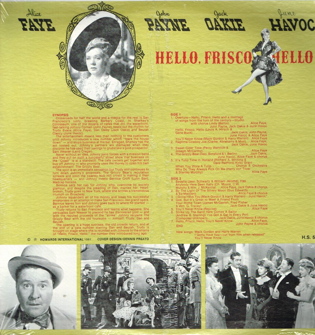 Hello Frisco Hello - Original Motion Picture Sound Track - Lp