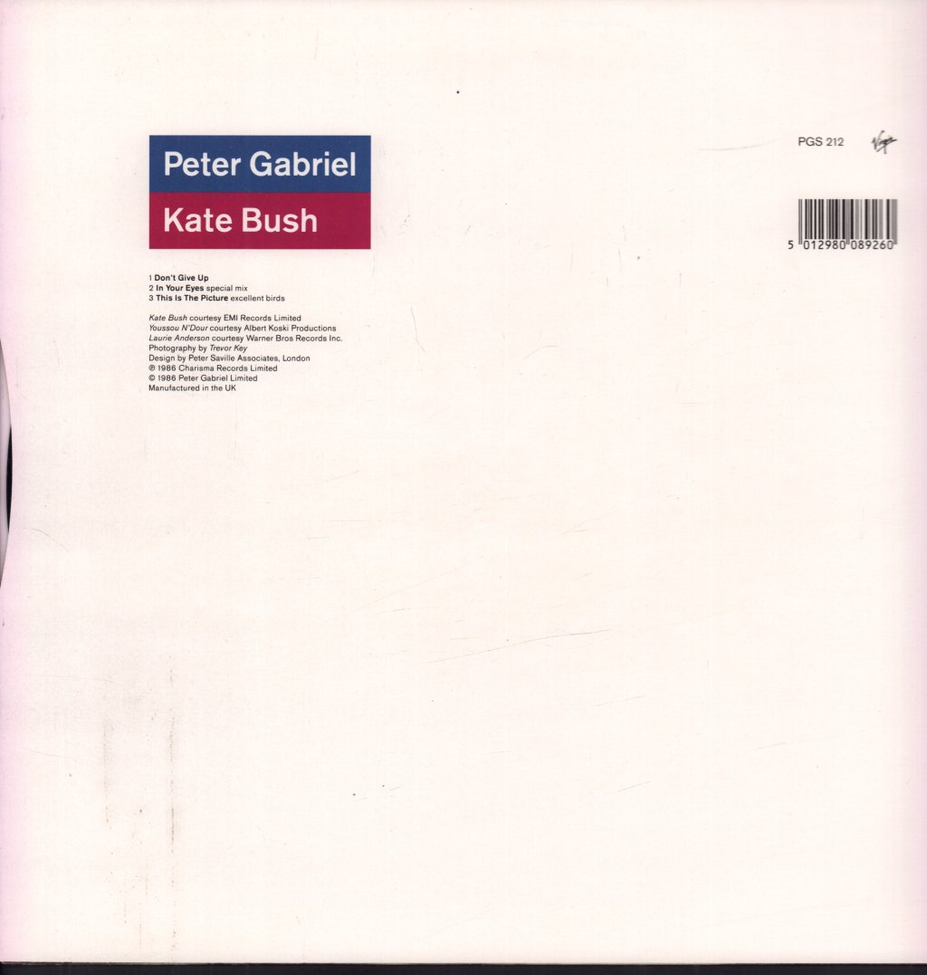 Peter Gabriel And Kate Bush - Don't Give Up - 12 Inch