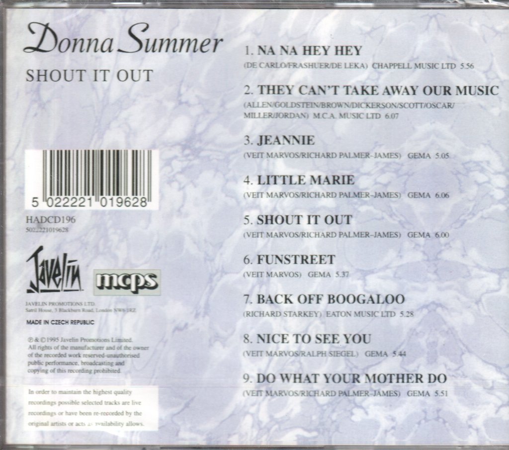 Donna Summer - Shout It Out - Cd