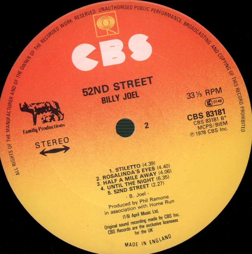 Billy Joel - 52Nd Street - Lp