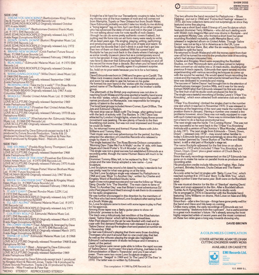 Dave Edmunds And Love Sculpture - Single's A's & B's - Lp